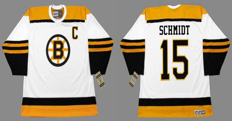 2019 Men Boston Bruins #15 Schmidt White CCM NHL jerseys